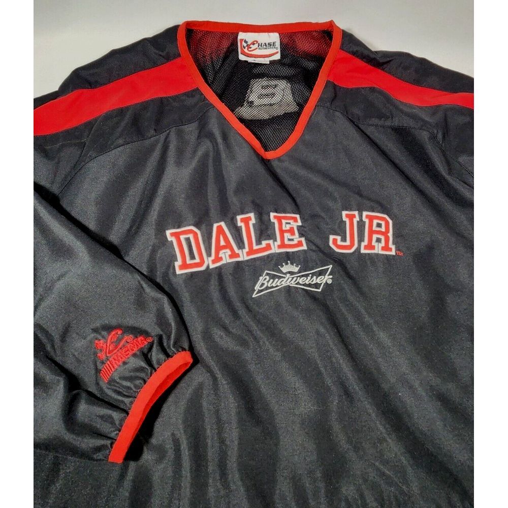 men's CHASE Authentics NASCAR windbreaker vented pullover DALE JR size XL black